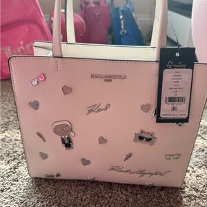 Karl Lagerfeld White Tote Bag